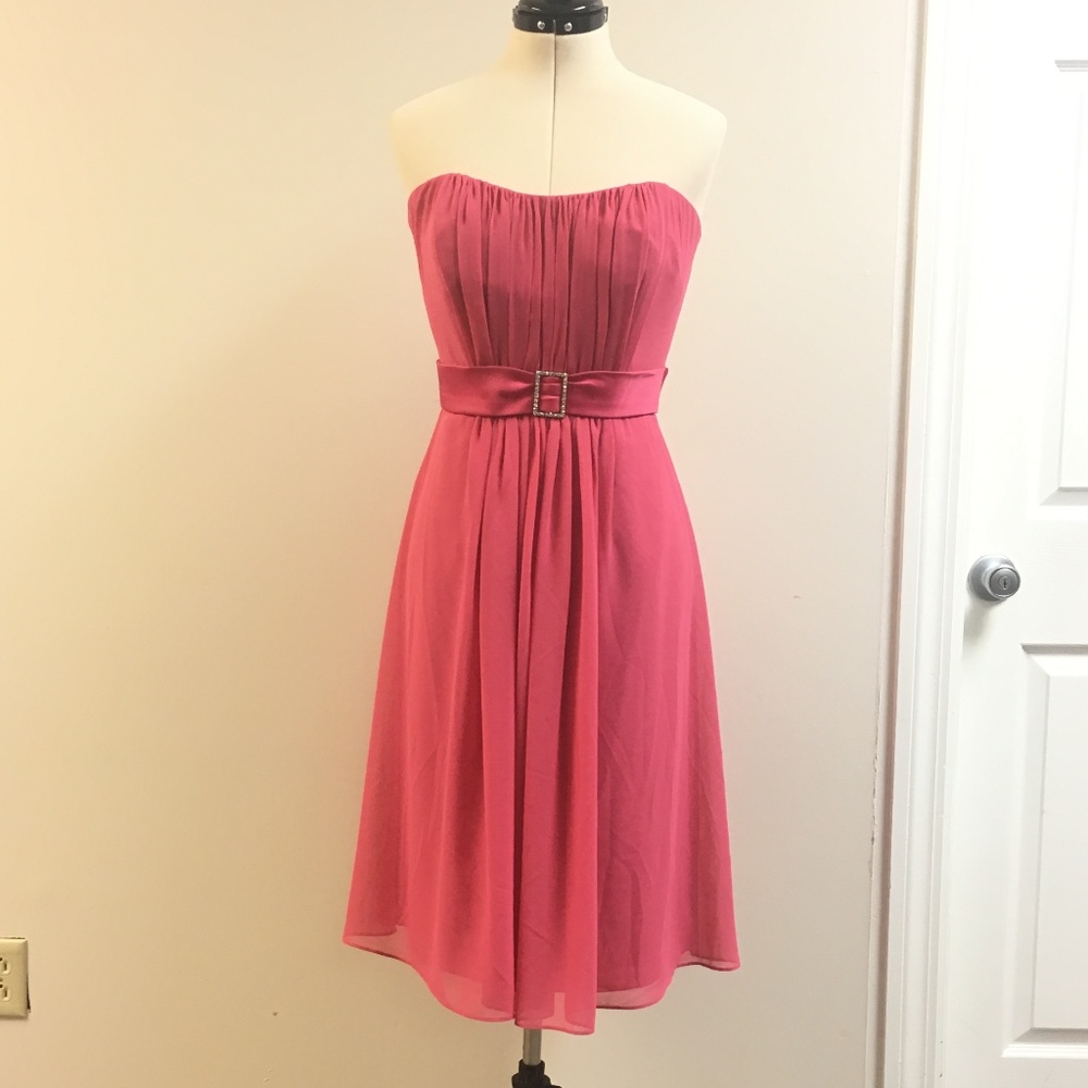 Pink Strapless Empire waist Dress